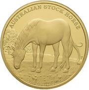 500 Dollars - Elizabeth II 4th Portrait - Australian Stock Horse - Gold Bullion Coin, Australia, 2017 reverse image