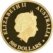 500 Dollars - Elizabeth II 4th Portrait - Australian Kangaroo - Pink Diamond obverse image