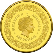 500 Dollars - Elizabeth II 4th Portrait - Australian Fabulous Four - Gold Bullion Coin obverse image