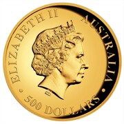 500 Dollars - Elizabeth II 4th Portrait - Wedge-tailed Eagle - High Relief Gold Proof obverse image