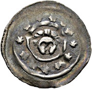 1 Pfennig - Rüdiger of Bergheim, Germany, 1233-1249 reverse image