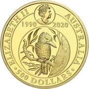 500 Dollars - Elizabeth II 6th Portrait - Kookaburra - Gold Bullion Coin obverse image