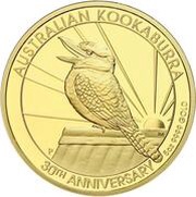 500 Dollars - Elizabeth II 6th Portrait - Kookaburra - Gold Bullion Coin, Australia, 2020 reverse image