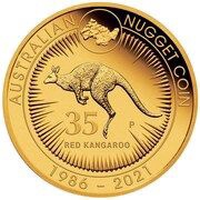 500 Dollars - Elizabeth II 6th Portrait - Australian Nugget - Gold Coin, Australia, 2021 reverse image