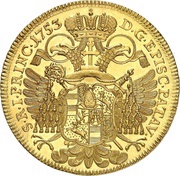 5 Ducats - Joseph Dominicus of Lamberg, Germany, 1753 reverse image