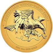 500 Dollars - Elizabeth II 6th Portrait - Australian Wedge-Tailed Eagle - Gold Bullion Coin, Australia, 2021 reverse image