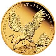 500 Dollars - Elizabeth II 6th Portrait - Griffin - Gold Proof Coin, Australia, 2022 reverse image