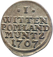 1 Witten - Charles XII, Germany, 1707 reverse image