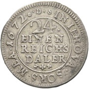 1⁄24 Thaler - Charles XI, Germany, 1672 reverse image