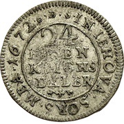 1⁄24 Thaler - Charles XI, Germany, 1672 reverse image