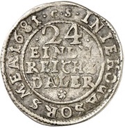 1⁄24 Thaler - Charles XI, Germany, 1681 reverse image