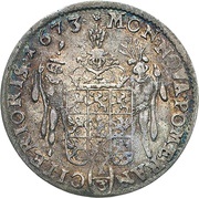 ⅓ Thaler - Charles XI, Germany, 1673-1674 reverse image