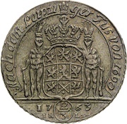 ⅔ Thaler - Adolph Frederick, Germany, 1763 reverse image