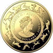 500 Dollars - Elizabeth II Posthumous; 6th Portrait - Year of the Rabbit; Gold Bullion obverse image