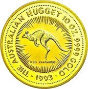 1000 Dollars - Elizabeth II 3rd Portrait - Australian Nugget - Gold Bullion Coin, Australia, 1992-1998 reverse image
