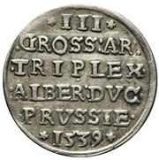 3 Gröscher - Albert of Hohenzollern, Germany, 1530-1558 reverse image
