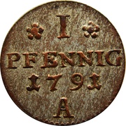 1 Pfennig - Frederick William II, Germany, 1787-1797 reverse image