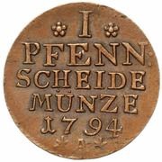 1 Pfennig - Frederick William II, Germany, 1790-1797 reverse image