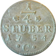 ¼ Stuber - Frederick II, Germany, 1753-1755 reverse image