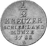 ½ Kreuzer - Frederick William II Gold pattern strike, Germany, 1788 reverse image