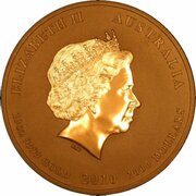 1000 Dollars - Elizabeth II 4th Portrait - Year of the Tiger - Gold Bullion Coin obverse image