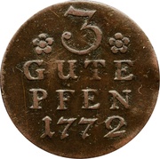 3 Gute Pfennig - Frederick II, Germany, 1772-1786 reverse image