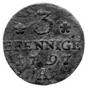 3 Pfennige - Frederick William II, Germany, 1787-1797 reverse image