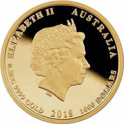1000 Dollars - Elizabeth II 4th Portrait - Discovery - Gold Bullion Coin obverse image