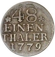 1⁄48 Thaler - Frederick II Mule, Germany, 1779 reverse image