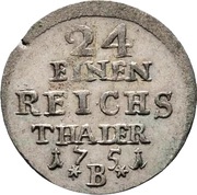 1⁄24 Thaler - Frederick II, Germany, 1751-1752 reverse image