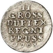 2 Gröscher - Frederick I, Germany, 1703 reverse image