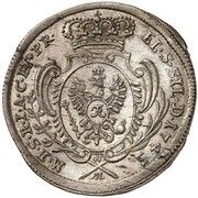 6 Kreuzers - Frederick II, Germany, 1745 reverse image