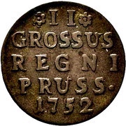2 Gröscher - Frederick II, Germany, 1752-1757 reverse image