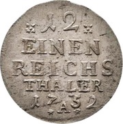 1⁄12 Thaler - Frederick II, Germany, 1752-1763 reverse image