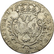6 Kreuzers - Frederick II, Germany, 1755-1757 reverse image
