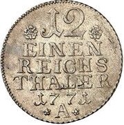 1⁄12 Reichsthaler - Frederick II, Germany, 1764-1780 reverse image