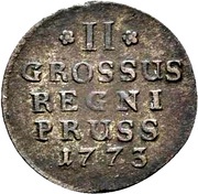 2 Gröscher - Frederick II, Germany, 1773 reverse image