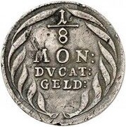 ⅛ Thaler - Frederick William I Gelderland, Germany, 1719 reverse image