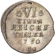 ⅙ Thaler - Frederick II, Germany, 1750-1751 reverse image
