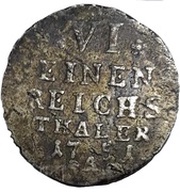 ⅙ Thaler - Frederick II, Germany, 1750-1755 reverse image