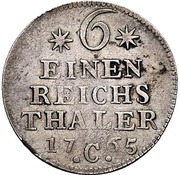 ⅙ Thaler - Frederick II, Germany, 1765 reverse image