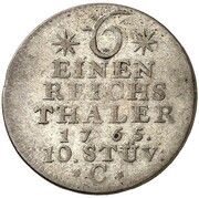 10 Stüber - Frederick II, Germany, 1765 reverse image