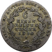 ⅙ Reichsthaler - Frederick William III, Germany, 1809-1818 reverse image