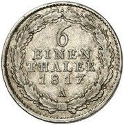 ⅙ Thaler - Frederick William III, Germany, 1817 reverse image