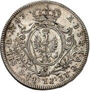 15 Kreuzers - Frederick II, Germany, 1743 reverse image