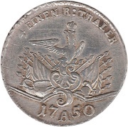 ¼ Reichsthaler - Frederick II, Germany, 1750-1752 reverse image