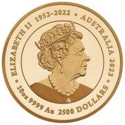 2500 Dollars In the name of Elizabeth II; 6th Portrait - Jewelled Snake - Gold Proof obverse image