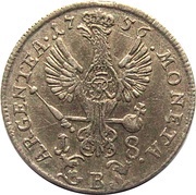 18 Kreuzer - Frederick II, Germany, 1752-1758 reverse image