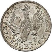 18 Kreuzer - Frederick II, Germany, 1754 reverse image
