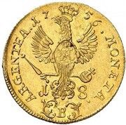 18 Kreuzer - Frederick II Gold pattern strike, Germany, 1756 reverse image